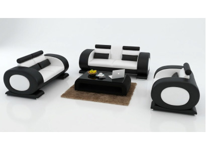 Leren bank Moderne bank Woonlandschap 3+2+1 zits set Design bank met USB