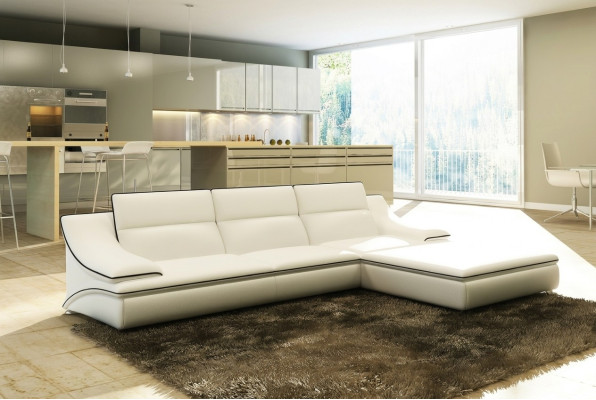 Leren bank met USB, hoekbank hoekbank zitgroep Design Modern Sofa A1160C