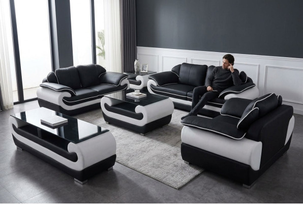 Bankstelsel 5-delig RTV bank tafel 321 zitgroep Moderne stoelen Bank + USB