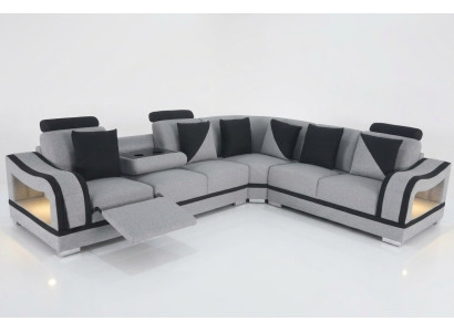 Moderne textiel hoekbank bankstel woonkamer hoekbank L-vormige bankstel USB.