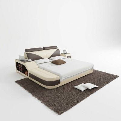 Waterbed Hotel Double Bed Complete Leather Bed, Bed Upholstered Water + USB