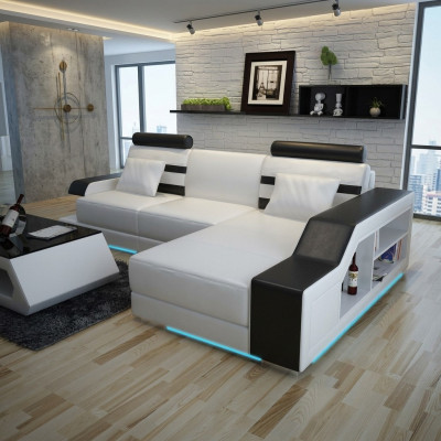 Ledersofa Bank Woonlandschap Hoekbank Hoekbank Set Ontwerp Moderne Bankstel L6016E