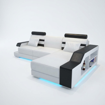 Ledersofa Bank Woonlandschap Hoekbank Hoekbank Set Ontwerp Moderne Bankstel L6016E