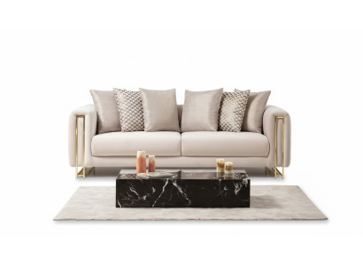 Design Textil 3-zits Wit Elegant Modern Bank Bekleding Bank Nieuw Woonkamer
