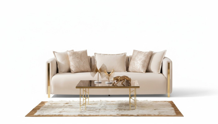 Driepersoons banken bekleding luxe meubelen Moderne bank van 3 zits textielbank 245cm.