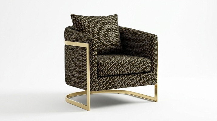 Ontwerp Fauteuil Luxe Klassiek Modern Leunen Textiel 1-zits Meubelen Eenzitter Bank