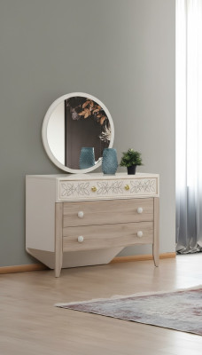 Set Commode Met Spiegel Kaptafel Console Hout Moderne Slaapkamer