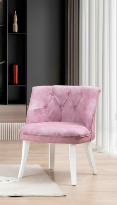 Roze Chesterfield-stoel Exclusieve gestoffeerde stoel Designer zitmeubelen