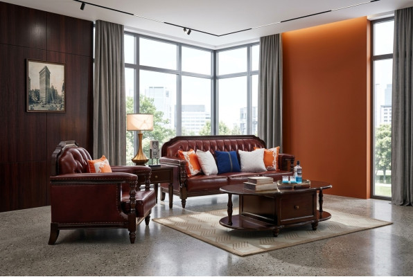 Klassieke Chesterfield Barok Rococo bankstel 3+1 leren bankstel