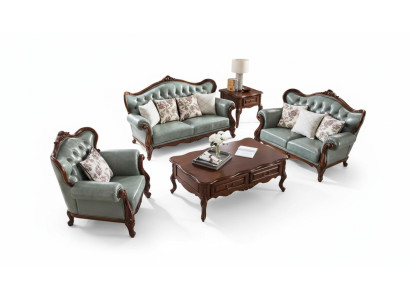Sofaset 3+2+1 zetels Chesterfield meubels woonkamer textiel bank