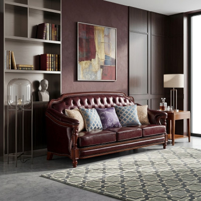 Chesterfield driezits bank gestoffeerde bank klassieke banken kamer