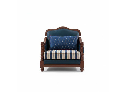 Ontwerp leren fauteuil woonkamer lounge luxe stoel design meubels blauw