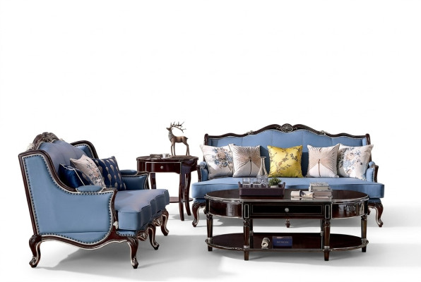 Klassieke Chesterfield bankstel 3+2 zitsbank bankstel Blauwe bankstellen