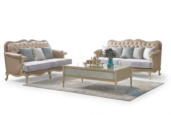Beige Chesterfield bankstel 3+2 zits Designer woonkamer banken 2-delig set