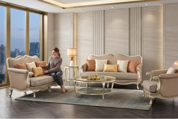 Luxe salontafel Ronde tafel Hotelmeubels Inrichting Tafels Goud