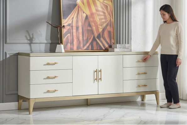 Sideboard Ladenkast Ontwerper Luxe Kasten Hout Wit Ladenkast Kast