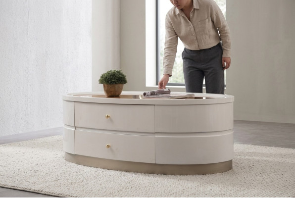 Koffietafel bijzettafels woonkamer hout salontafel design wit.