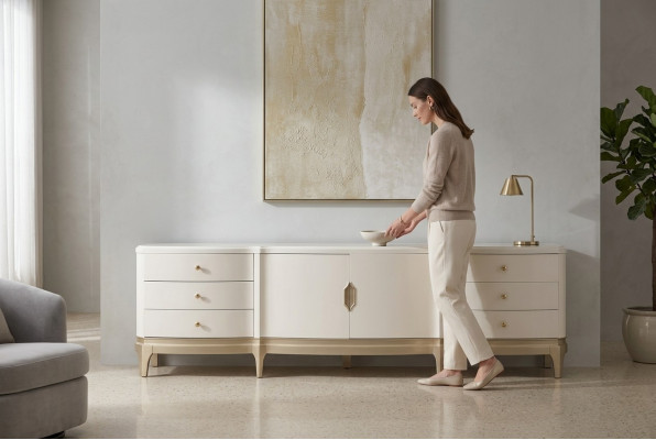 Dressoirkast rtv woonkamer tv hout meubels wit lowboard luxe