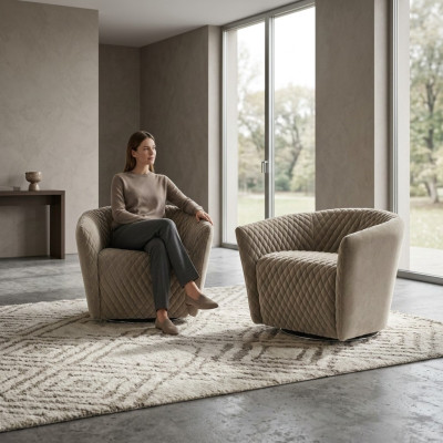 Fauteuil Zitplaats Zitter Ontwerp Woonkamer Bekleding Hout Bekleding Modern Luxe Grijs Nieuw