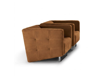 Luxe fauteuil gestoffeerd in bruin Italiaanse stijl ontwerp moderne meubels woonkamer nieuw