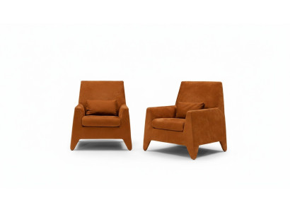 Fauteuil Zitting Modern Ontwerp Woonkamer Bekleding Eenzitter Textiel Bruin Stijl Luxe