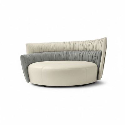 Ronde bank tweezitsbank bank 2-zits designbanken bekleding Prianera zits lederen bank