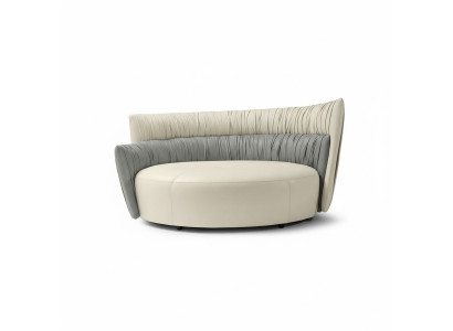 Ronde bank tweezitsbank bank 2-zits designbanken bekleding Prianera zits lederen bank