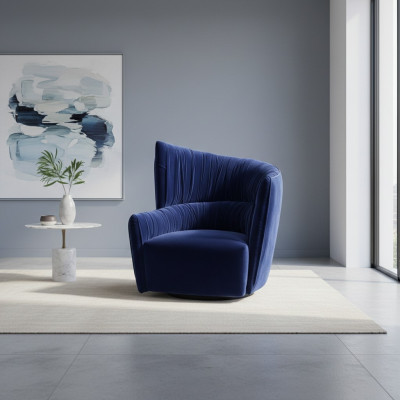 Fauteuil Luxe Design Meubels Blauw Modern Stijl Design Textiel Woonkamer Lounge Nieuw