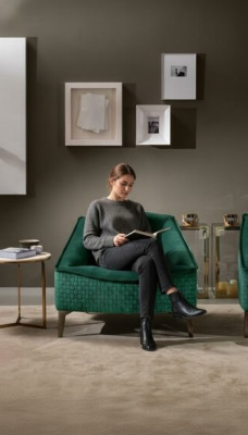 Fauteuil Éénzitter Luxe 1-zitter Bekleding Stoel Designer Textiel Zit Stof Modern