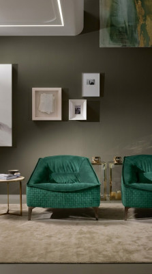 Fauteuil Éénzitter Luxe 1-zitter Bekleding Stoel Designer Textiel Zit Stof Modern