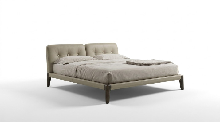 Moderne tweepersoonsbed slaapkamer Beige bed meubels Houten design bedden Prianera