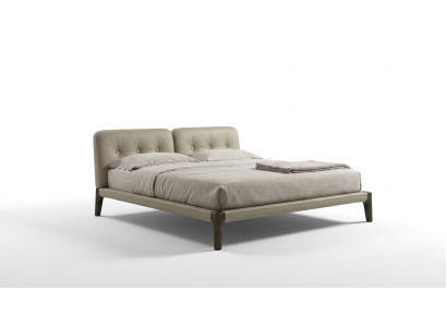 Moderne tweepersoonsbed slaapkamer Beige bed meubels Houten design bedden Prianera