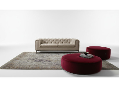 Bank 3-zits Woonkamer Chesterfield Meubels Design Luxe Italiaanse Stijl Beige