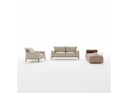 Bankstel Prianera designbank fauteuil gestoffeerde banken 3-delig set chaise longue