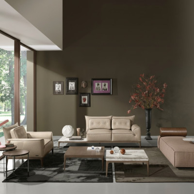 Luxe bankstel 2+1 zits bankstel Banken Fauteuils Leer 2-delig PRIANERA