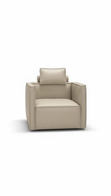 Fauteuil eenzitter 1-zitter gestoffeerde zitting ontwerperstextielzitting leer modern grijs
