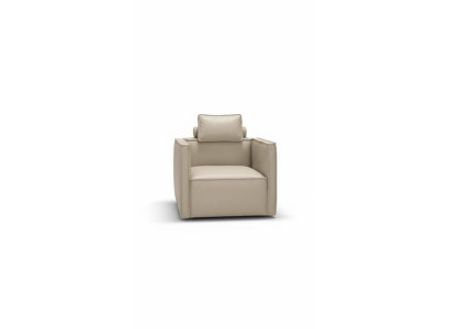 Fauteuil eenzitter 1-zitter gestoffeerde zitting ontwerperstextielzitting leer modern grijs
