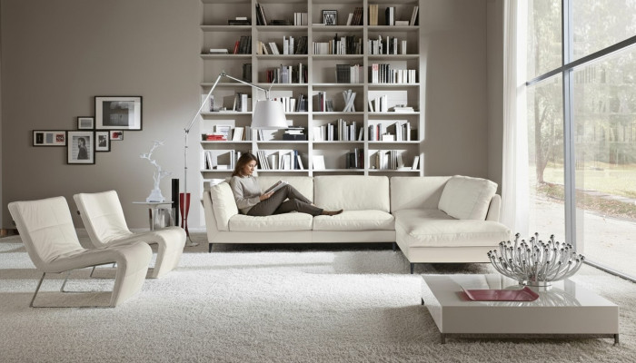 Prianera bank hoekbank woonkamer design leer modern L-vorm