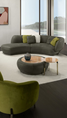 Textiel bankstel 3-zits stoffen leder modern relax zit luxe meubels hoekbank rond