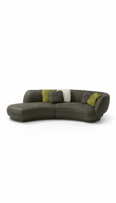 Textiel bankstel 3-zits stoffen leder modern relax zit luxe meubels hoekbank rond
