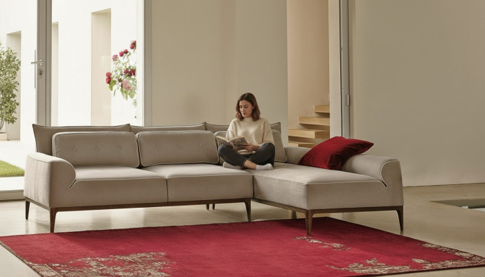 Hoekbank L-vorm Bank Luxe Meubels Bank Grijs Ontwerp Woonkamer Meubels Italiaans
