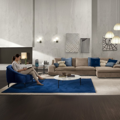 Hoekbank L-vorm Bank Luxe Italiaanse meubels Bank Grijs PRIANERA Woonkamer