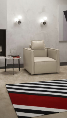 Fauteuil Eenzits Luxe 1 Zitplaats Beklede Zitting Design Beige Zitplaats Leer Prianera Nieuw
