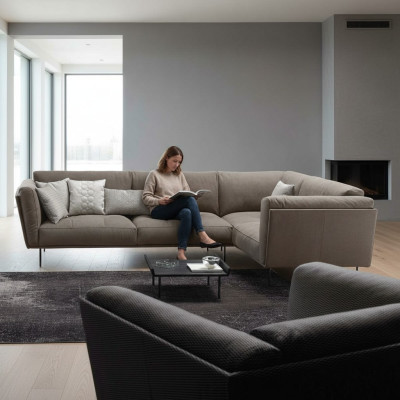 Stoff hoekbank L-vorm bank bank ontwerp bekleding textiel luxe bankstellen