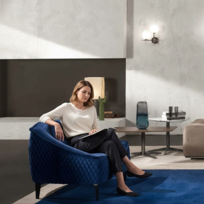Stoel Meubels Modern Stof Lounge Textiel Luxe Zit Relax Meubels Blauw Prianera
