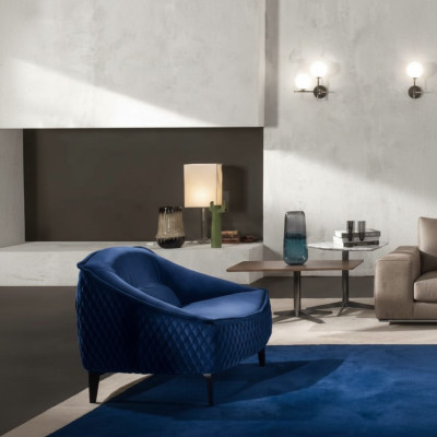 Stoel Meubels Modern Stof Lounge Textiel Luxe Zit Relax Meubels Blauw Prianera