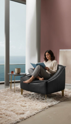 Fauteuil Bekleding Zitter Modern Ontwerp Leer Relax Fauteuil Lounge Luxe Woonkamer