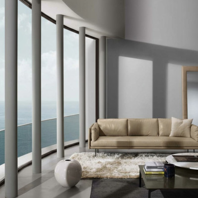 Luxe driezits Prianera bank relax bekleding meubels beige bank sofa's leer