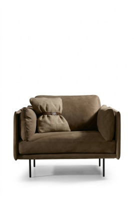Ontwerp fauteuil Grijs Bekleding Leer Modern Woonkamer Luxe Hout Meubels Relax Nieuw