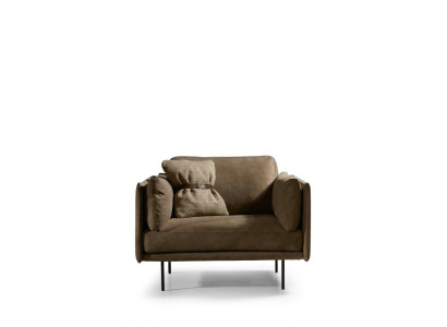 Ontwerp fauteuil Grijs Bekleding Leer Modern Woonkamer Luxe Hout Meubels Relax Nieuw